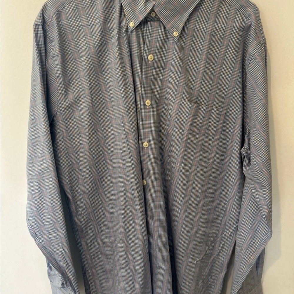 Peter Millar Blue and Red Plaid Button Down Shirt
